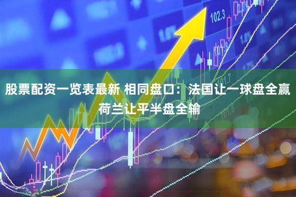 股票配资一览表最新 相同盘口：法国让一球盘全赢 荷兰让平半盘全输